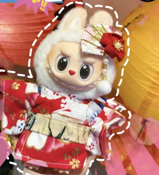 For 17cm doll Clothes Labubu traditional kimono clothing Labubu Doll Clothes Outfit Accessories