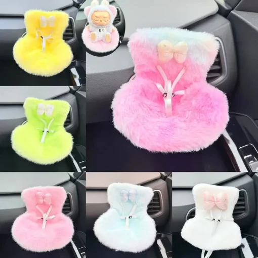 15cm Labubu Car Sofa Second Generation Sitting Party Safety Seat LABUBU Accessories Car dollar storage Gift for Labubu Fan
