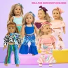 18Inch Girl Doll Pink Waist Coat Tights 3 Pcs Set 40cm Baby New Born Doll Clothes 18" Doll Outfit Tight Pants Headband Girl Gift
