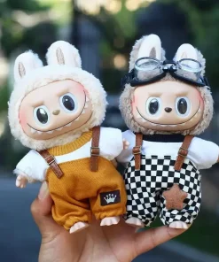 17cm Mini Plush Doll'S Clothes Outfit Accessories For Korea Kpop Exo Labubu Idol overalls pants set Macaron doll Clothing Gift