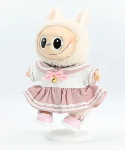 17cm Labubu Doll Outfits Designer Luxury Compatible Labubu Doll Clothes Student Skirt Plush Toys Clothes Labubu Doll Accessorie