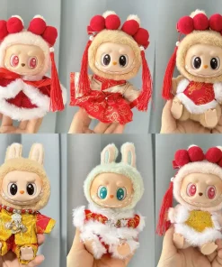 17cm Labubu II Idol Dolls Sitting Party Cute Mini Plush Doll'S Clothes Outfit Accessories For Korea Kpop Exo Clothing DIY Gift