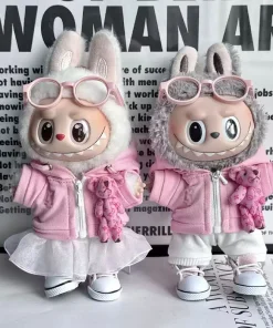 Pink Trend Clothes V1 V2 V3 Fashion Baby Clothes Suit Bag Pendant Clothes Bear Lovers Boudoir Wholesale Only Clothes No Labubu