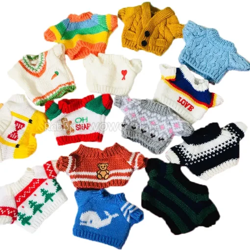 Doll Clothes for 20cm Idol Dolls Plush Star Doll's Clothing Sweater Stuffed Toy Outfit for Cotton Dolls Accessories DIY Gifts