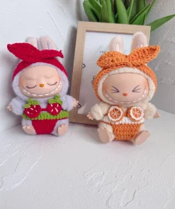 Mini Doll'S Clothes Outfit Accessories For Ropa Labubu Idol 10cm cotton doll handmade strawberry orange bikini set Clothing Gift