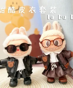 Labubu Doll Clothes Plush Doll'S Clothes Cool And Sweet Leather Clothing Labubu I II Idol Dolls Sitting Party Accessories