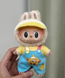 Doll Clothes For 15/17cm Labubu Macaron Cookies Jumpsuit T-shirt Cap 3PCS/Pack Plush Cotton Idol Doll Universal Accessories Gift