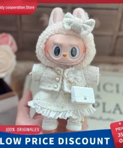 17cm Cute Mini Plush Doll'S Labubu Baby Clothes Sweet Pearl Noble Small Fragrant Skirt Set For Labubu Clothing DIY Girl Gifts