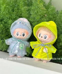 Labubu Raincoat 15cm 17cm Vinyl Doll Baby Clothes Labubu Pendant Clothes Replacement Set Hooded Jacket Only Baby Clothes Gift