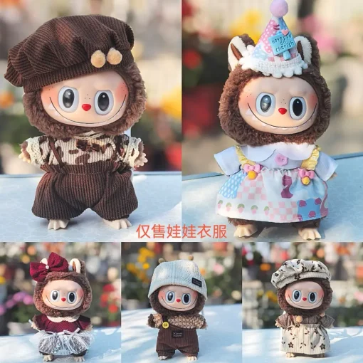Labubu Baby Clothes 17cm Pendant, A Perfect Substitute For Baby Clothes, Plush Figurines, And Vinyl Face Dress-Up Festival Gifts
