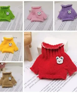Fashionable Doll Sweater Clothes for 14cm Wallace Gromit Dog Cute Rib Knitting Labubu Plush Toys Clothing All-match