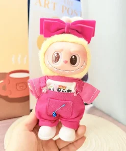 original 17cm labubu clothes outfit Plush doll clothes Macaron Cute Clothing DIY Kid Gift Clothes Hair accessories v1v2 clothes