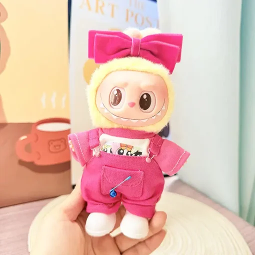 original 17cm labubu clothes outfit Plush doll clothes Macaron Cute Clothing DIY Kid Gift Clothes Hair accessories v1v2 clothes