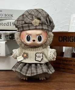 For Korea Kpop Exo 15-17cm Labubu Idol V1 V2 Overalls Set Clothing Gift Mini Plush Doll'S Clothes Outfit Accessories
