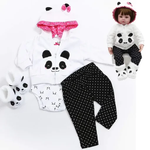 Reborn Dolls Baby Clothes Panda Outfits for 18- 20 inch Reborn Doll Panda Clothes Girl Baby Clothing Baby Sets