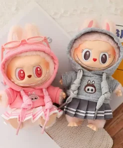 17cm Labubu Doll Clothes Set Short Skirt Hooded Top Ropa Labubu Decoration Doll Accessories