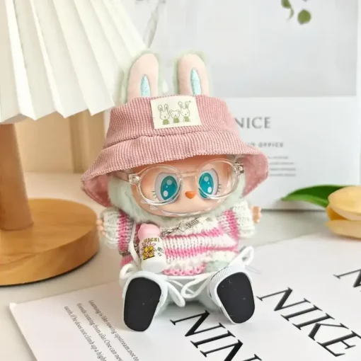 Mini Doll'S Clothes Outfit Accessories For Korea Kpop Exo 15-17cm Labubu Idol V1 V2 Pink Striped Suit Clothing Gift