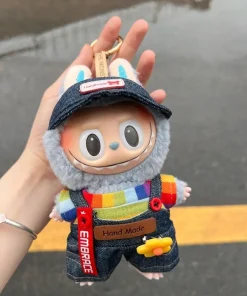 17cm Labubu Idol Dolls Clothes Retro Overalls Cute Bib Pants Accessories Korea Kpop Exo Clothing Hoodie Plush Doll'S Clothes