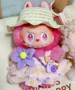 For 17cm labubu v1/v2/v3 Macaron Labubu Time To Chill Doll Clothes Doll Clothing Set Trendy Play Outfit Accessories