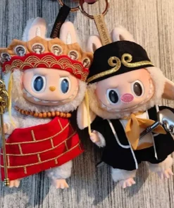Cute Funny 10cm Mini Cute Plush Doll'S Clothes Outfit Accessories For Labubu Dolls Journey To West Character Bajie Clothe Gift