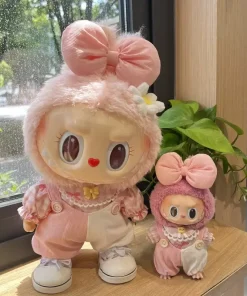 For 17/38CM Labubu MOKOKO Doll Clothes Pink Bubble Green Bubble Set Gift Ropa Labubu