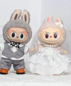 For 17cm Labubu V2 V1 Plush Idol Doll's Clothing Wedding Dress and Suit Doll Clothes Outfit Accessories Ropa Labubu