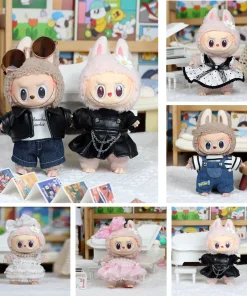 Modern Style 17cm Labubu Baby Clothes Series Doll Outfit Macaron Baby Doll Clothing Set for Collectible Figures
