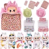 17cm Mini Doll's Accessories Set For Labubu Doll Pop 3Pcs/Set Bed+Quilt+Pillow Pajamas Sleeping Bag Dollhouse Gift,Girl's Toys