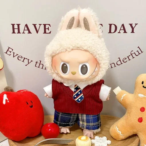 17cm Labubu Doll Outfits Designer Luxury Labubu Doll Clothes UniformeClothes Plush Toys Clothes Labubu Clothe Doll Accessories