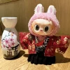 Cute Labubu Doll Doll Clothes 15cm Pink Piggy Suit Cute Doll Clothes Heart-Warming Rubber Face Rag Doll Clothes Dress Up Dolls 3