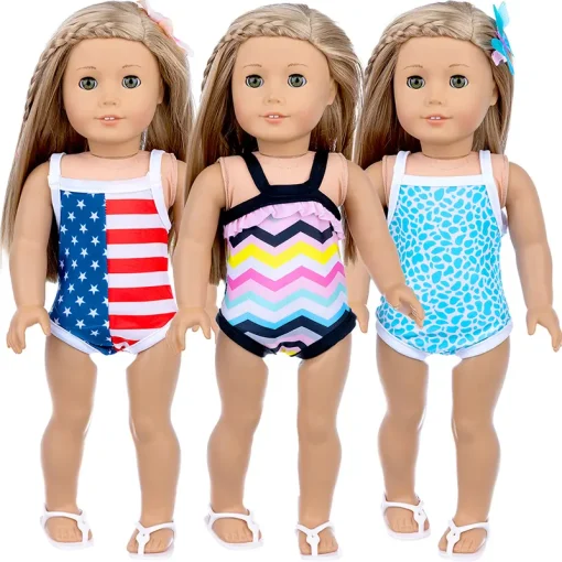 Doll Swimming Clothes Fit 18Inch/45cm American Og Girl Doll Swim Suit Bikini Beach Dress Baby Toy Accessories Girl Gift