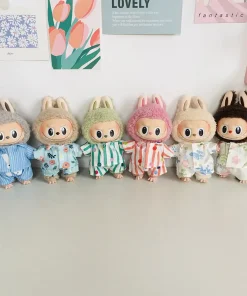 17cm Labubu Clothes Mini Plush Labubu Doll Outfit Designer Clothes Accessories Luxury Bboy Plush Cartoon Accessorie Custom