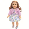 1 set of purple coat and bee skirt doll clothes for 18-inch (45.7cm) doll girls. Suitable for American dolls