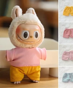 17cm Mini Plush Doll'S Clothes Outfit Accessories For Korea Kpop Exo Labubu I II Idol Dolls Multicolor Corduroy shorts Clothing