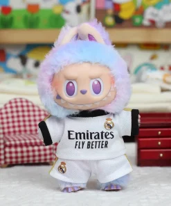 17cm Labubu Football Size 10 Clothing V1V2 V3 Labubu Doll Size 7 Vinyl Pendant Doll Clothing DIY Sportswear Boy Gift Toy