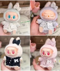 3pcs/set Cute Doll Clothes Outfit Accessories Classic Dress Set for 17CM Labubu V2 Mini Dolls Clothing Girl Kid Gift Labubu Ropa