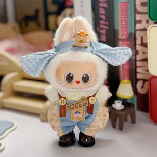 17cm Mini Doll Clothing Korean Kpop Exo Labubu Idol V1 V2 Cowboy Hat Strap Sitting Party Pullcloth Clothes Toys In Stock