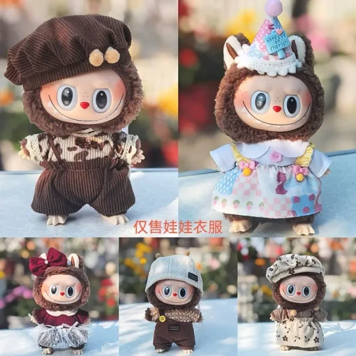 Only Clothes 2025 New Super Cute Labubu Doll Clothes 17cm Fashion Cute Set Handsome Casual Clothes Pants Change Accessories