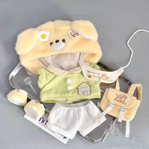 20cm Sweet Dream Store Series Little Dog Fried Egg Pot Baby Clothes Cotton Doll Dress Up Cute Doll Clothes Toy Doll Clothes Gift