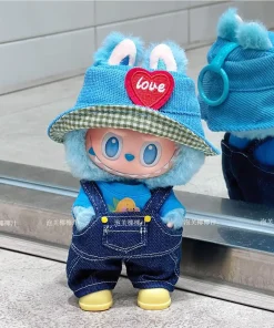 전면 고에너지 3 세대 Labubu 아기 옷 비닐 희망 Labubu3.0 아기 옷 셔츠 스트랩 바지 17cm