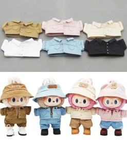15/17cm Labubu Doll Accessories Denim Jacket and Coat Suit Clothes Set