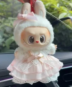 Labubu Accessories: Pink Ribbon Dress - Cute 15/17cm Vinyl Doll Fairy Costume