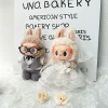 For 15/17cm Labubu Doll Wedding Dress Clothes Outfit Accessories Labubu V1 V2 V3 Idol Black Bow Gauze Skirt Clothing Gift