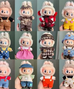 Baby Clothes 17cm Labubu Pendant Baby Clothes Vinyl Labubu Doll Can Replace Plush Toy Clothes Doll Accessories Cute Clothes