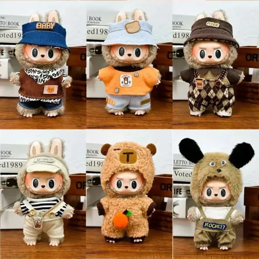 17cm Labubu Ropa Plush Toy Multiple Styles Clothing Set Labubu Outfit Accessories Trendy Play Labubu Clothes