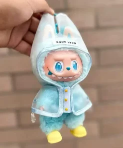 For 17 cm labubu v1/v2/v3 clothes summer dopamine doll clothes raincoat hooded cape Ropa Labubu Dolls Accessories