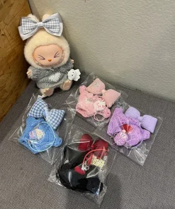 Only Clothes: Second-Generation Blind Box Labubu Figurine Clothes, Labubu Sitting Party Dolls, Small Overalls, Suit Outfits