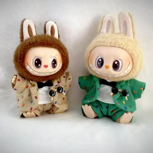 17cm Labubu I II Idol Dolls Clothes Pendant Labubu Dot Trend Suit Sit Labubu Lila Dress-up Baby Clothes Dress AccessorieS