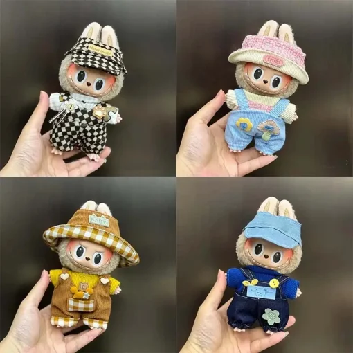 Doll Clothes For 15/17cm Labubu DIY Dress Up Toys for Children Labubu Doll Clothes Overall Suit Labubu Outfit Doll Accessories R