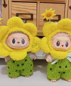LABUBU 17CM 15CM Cute Lingnabelle Doll Clothes Labubu Macaron Sitting Glue Doll Pendant Clothes Replacement Dress